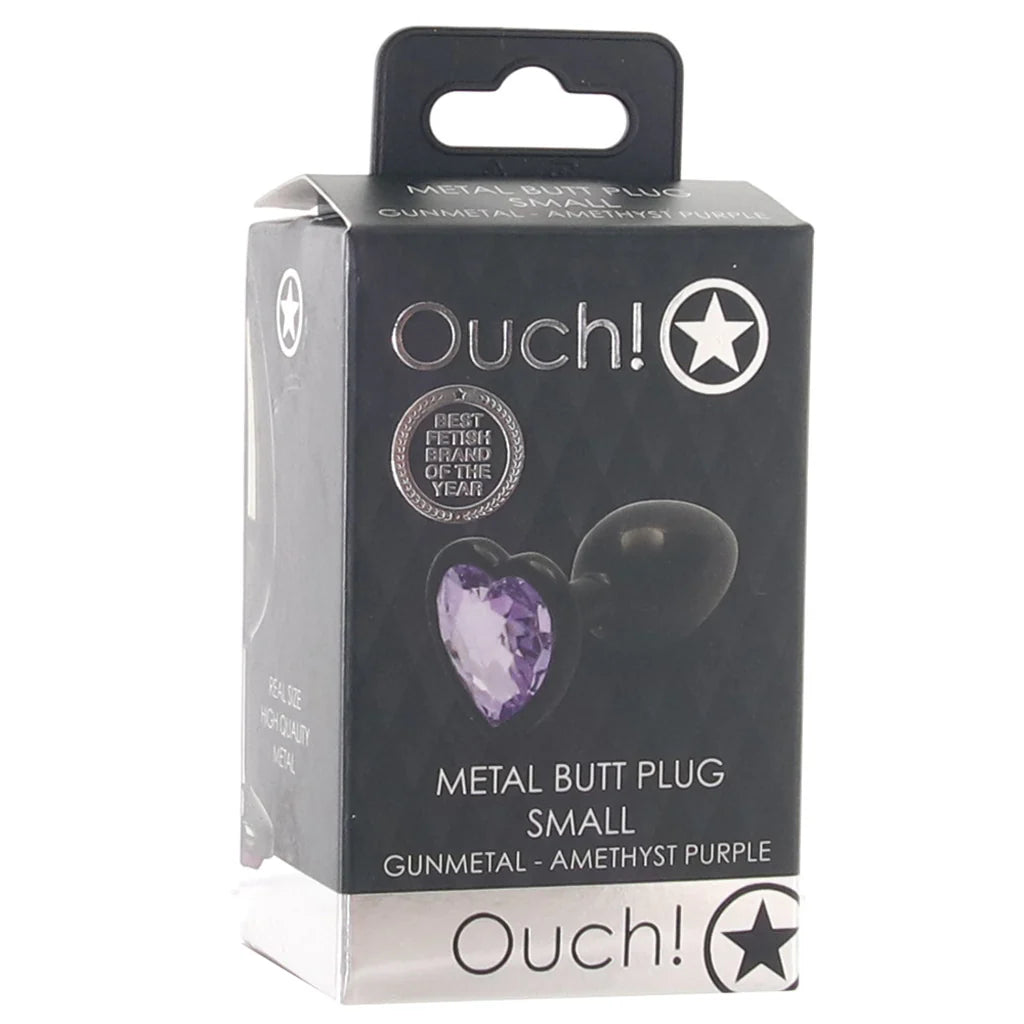 Ouch! Purple Heart Gem Plug in Small - Small