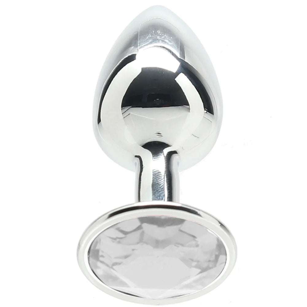 Ouch! Round Gem Silver Plug in Small - Small