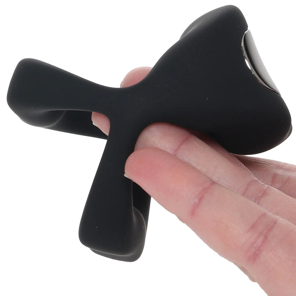 Techno Strobe Vibrating Cock Ring in Black