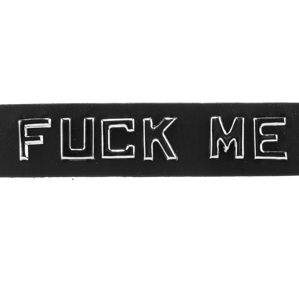 F**k Me Leather Word Band Collar
