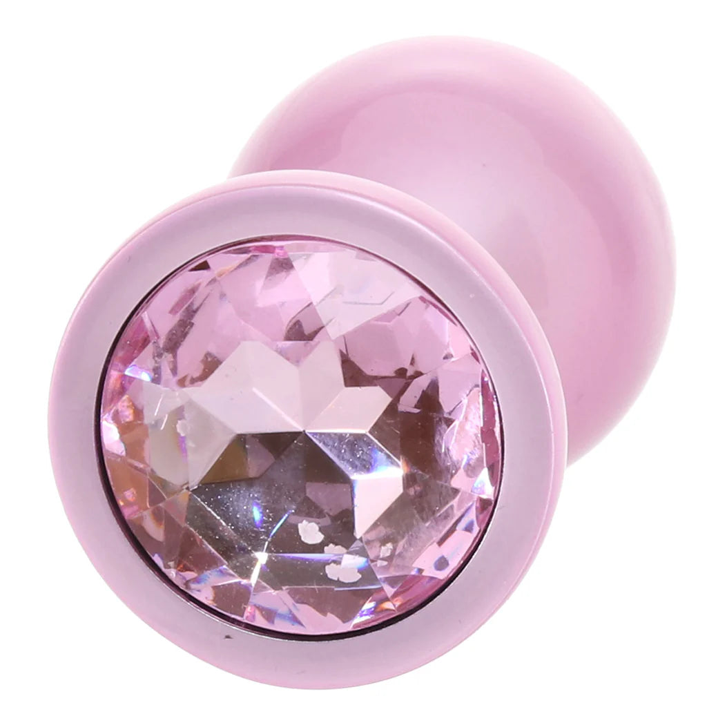 Rear Assets Pink Metal Butt Plug in Medium - Medium
