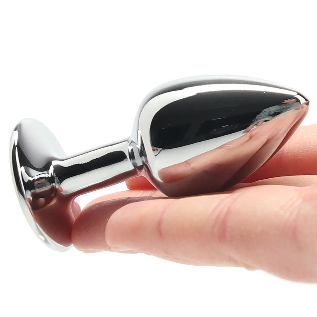 Ouch! Round Gem Silver Plug in Small - Small