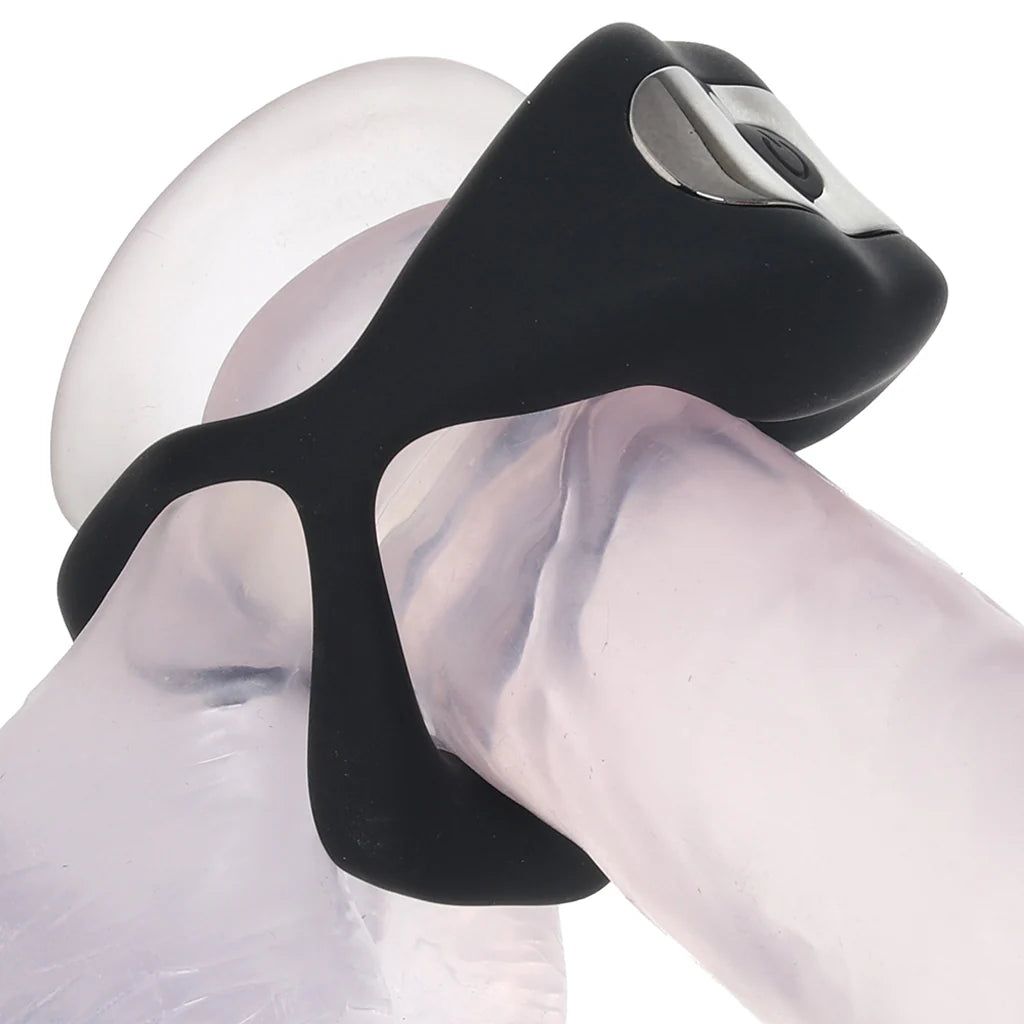Techno Strobe Vibrating Cock Ring in Black