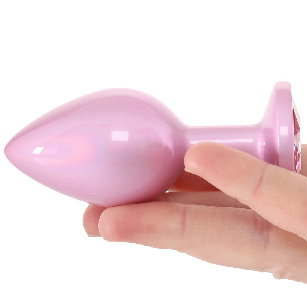 Rear Assets Pink Metal Butt Plug in Medium - Medium