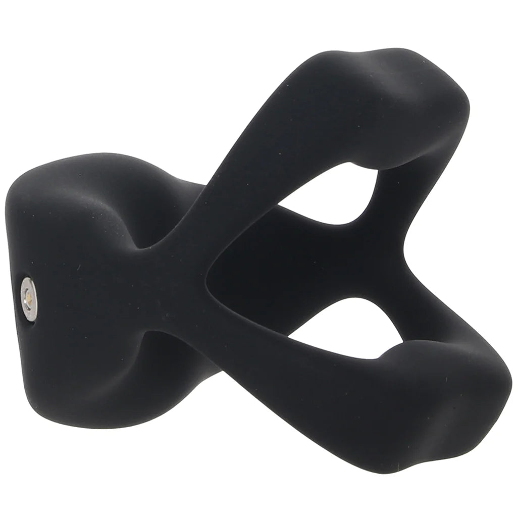 Techno Strobe Vibrating Cock Ring in Black