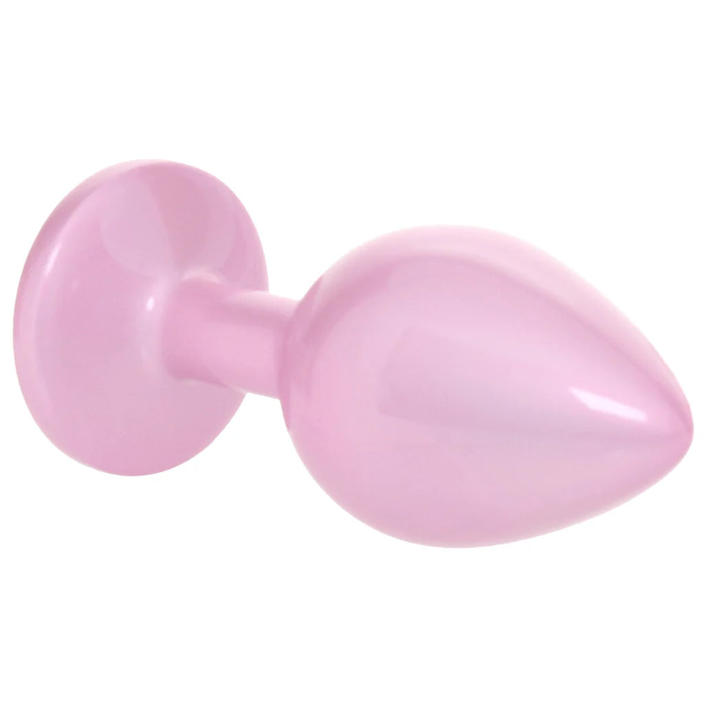 Rear Assets Pink Metal Butt Plug in Medium - Medium