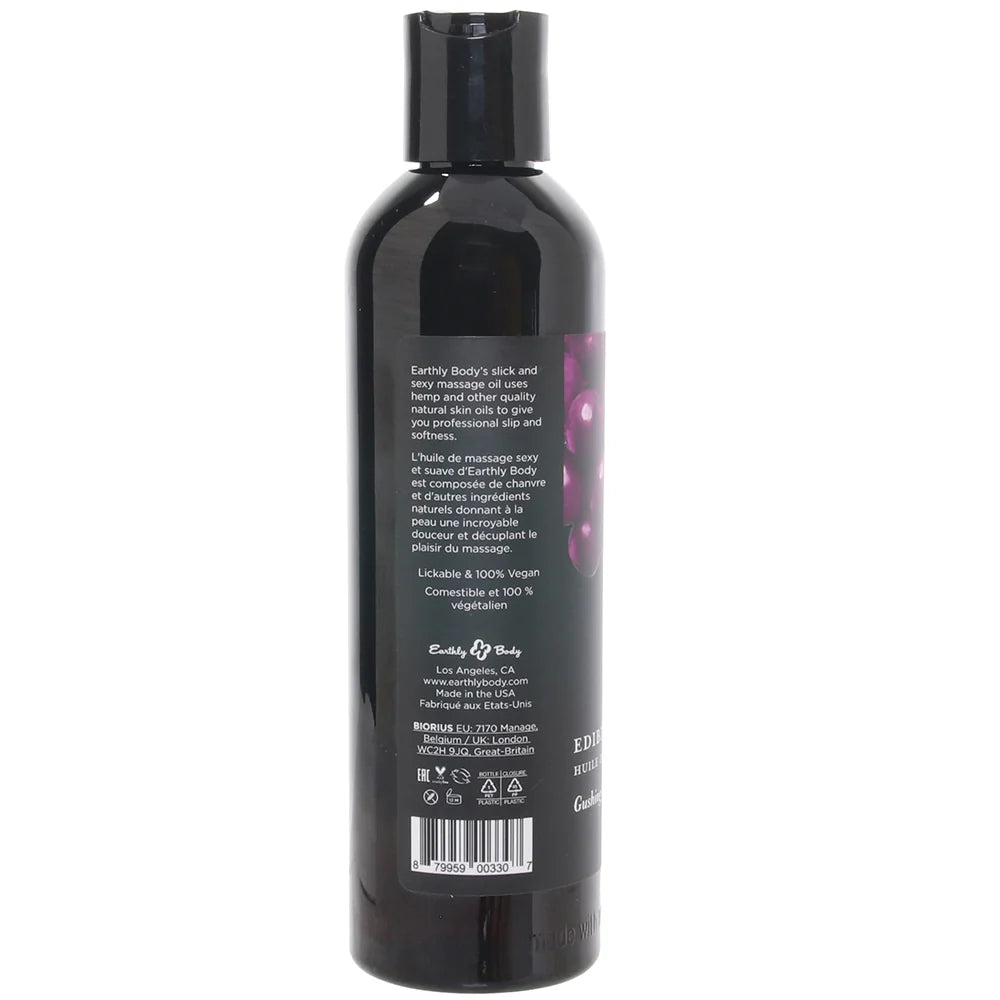 Edible Massage Oil 8oz/236ml in Gushing Grape