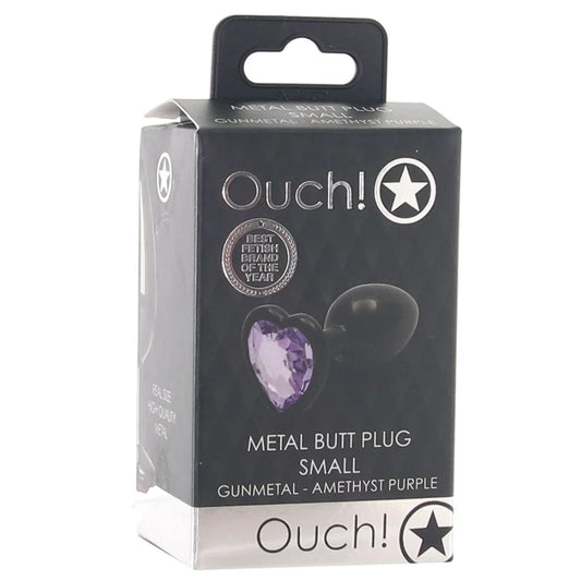 Ouch! Purple Heart Gem Plug in Small - Small