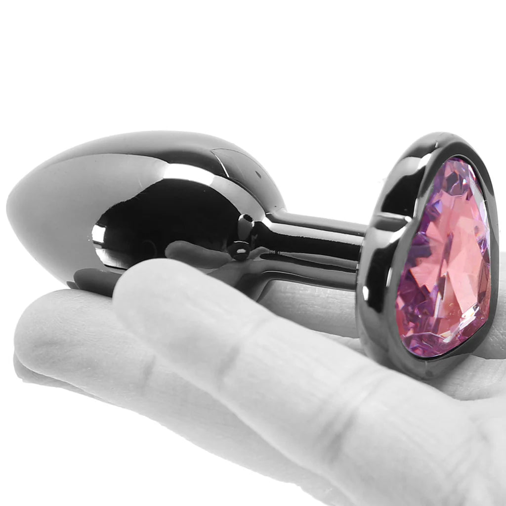 Ouch! Purple Heart Gem Plug in Small - Small