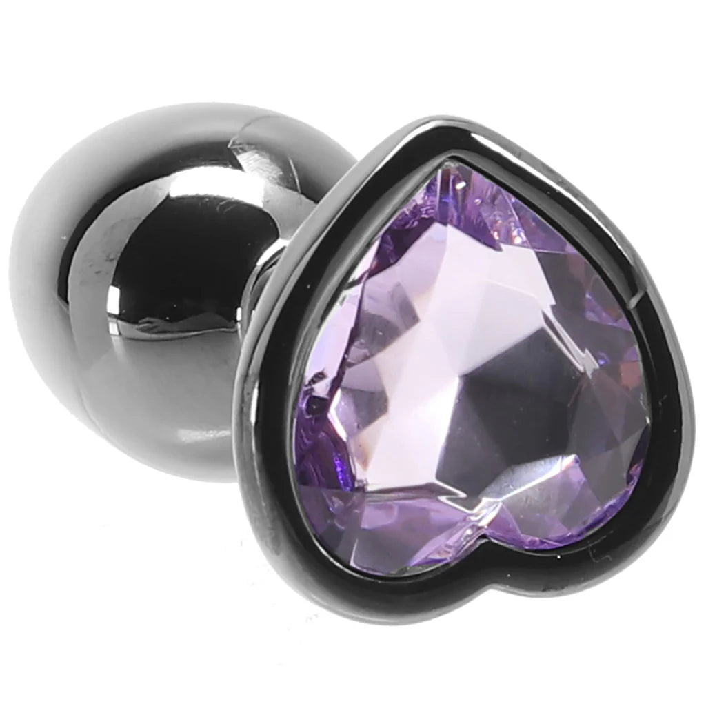 Ouch! Purple Heart Gem Plug in Small - Small
