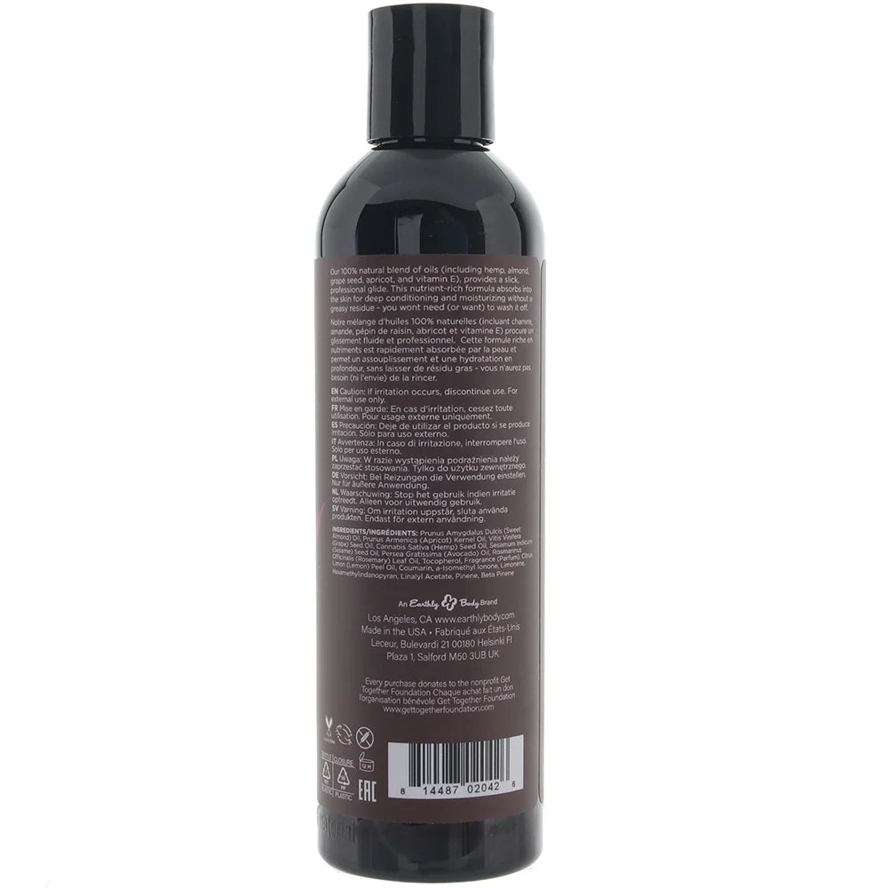 Hemp Seed Massage Oil 8oz/236ml in Skinny Dip