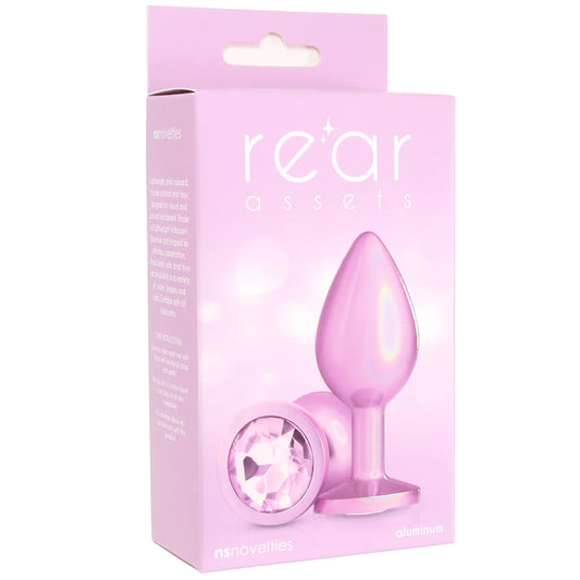 Rear Assets Pink Metal Butt Plug in Medium - Medium
