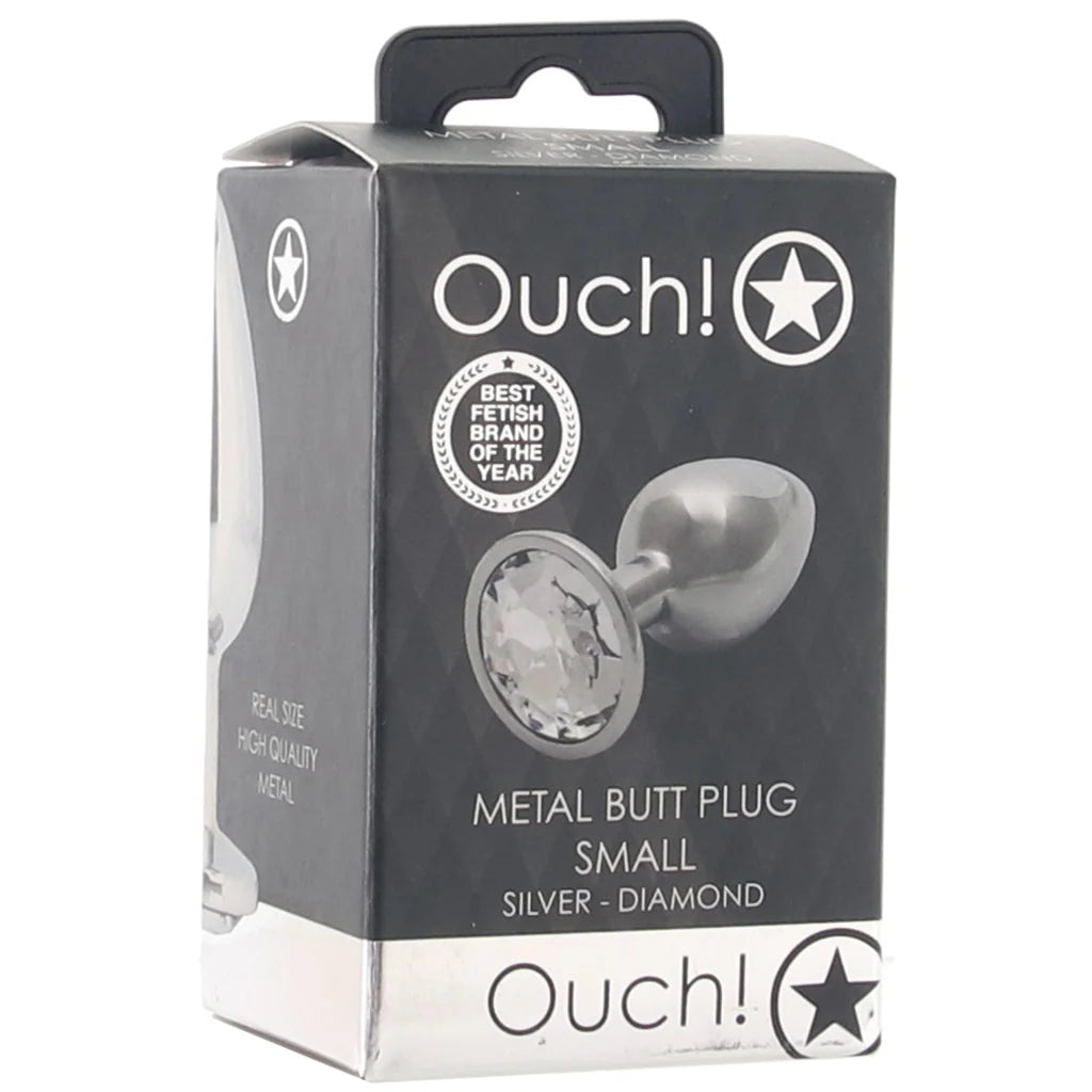 Ouch! Round Gem Silver Plug in Small - Small