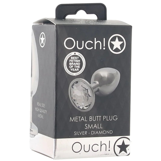 Ouch! Round Gem Silver Plug in Small - Small