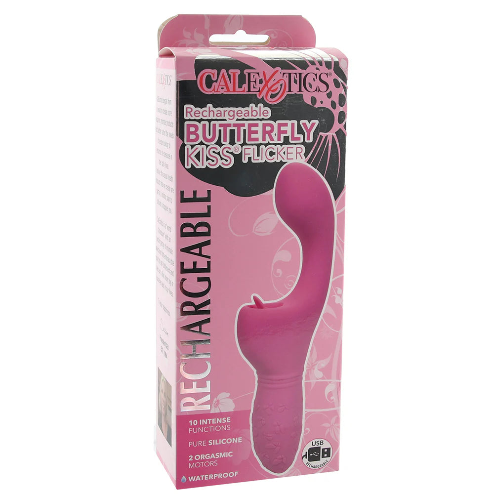 Rechargeable Butterfly Kiss Flicker Vibrator in Pink