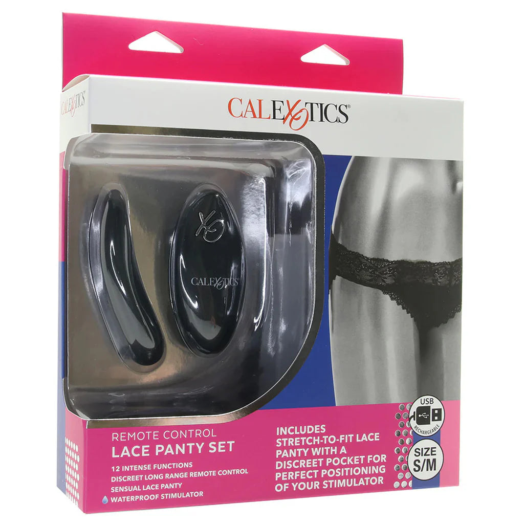 Remote Control Black Lace Panty & Vibe Set /M - S/M