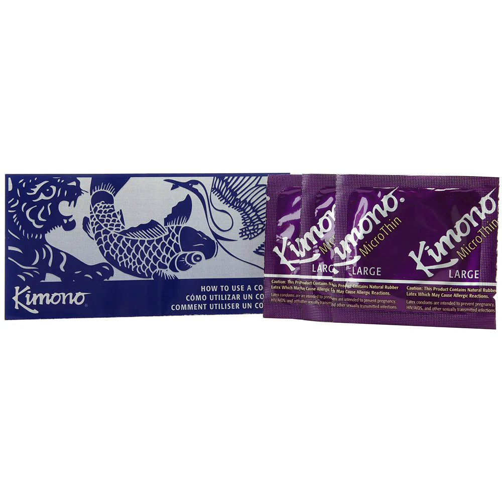 Kimono MicroThin Large Condoms in 3 Pack