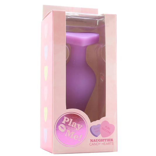 Candy Hearts Do Me Now Small Butt Plug in Purple