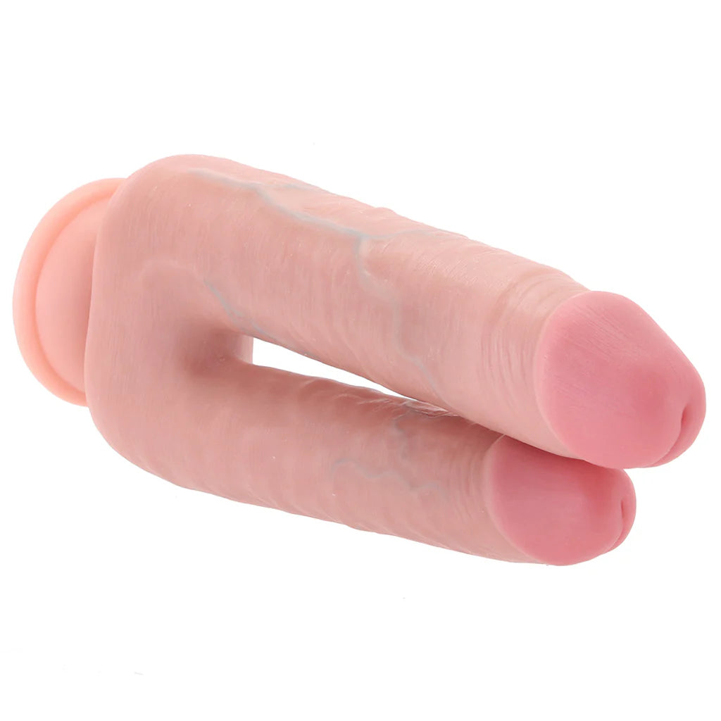 RealRock Double Trouble 7 and 8 Inch Double Dildo in Light