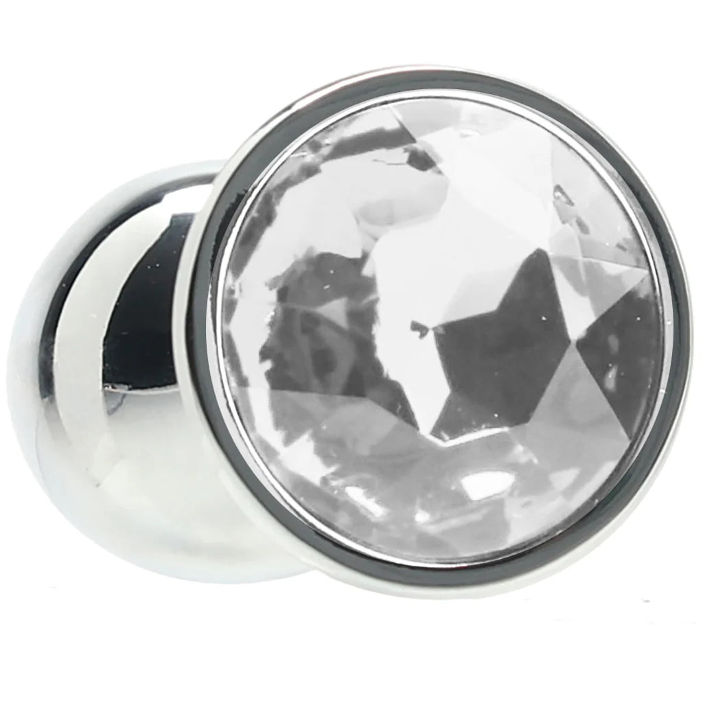 Ouch! Round Gem Silver Plug in Small - Small