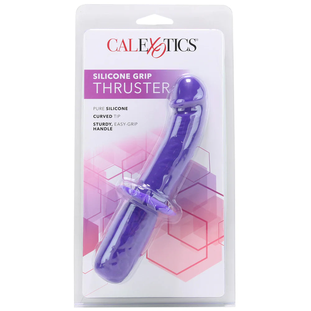 Silicone Grip G-Spot Thruster Dildo in Purple