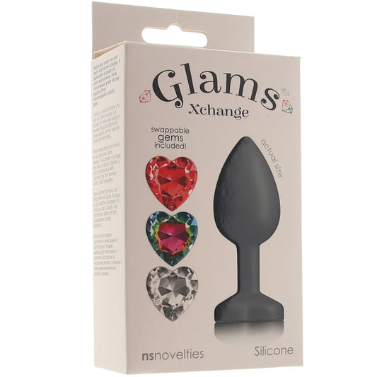 Glams Xchange Heart Gem Butt Plug in Small - Small